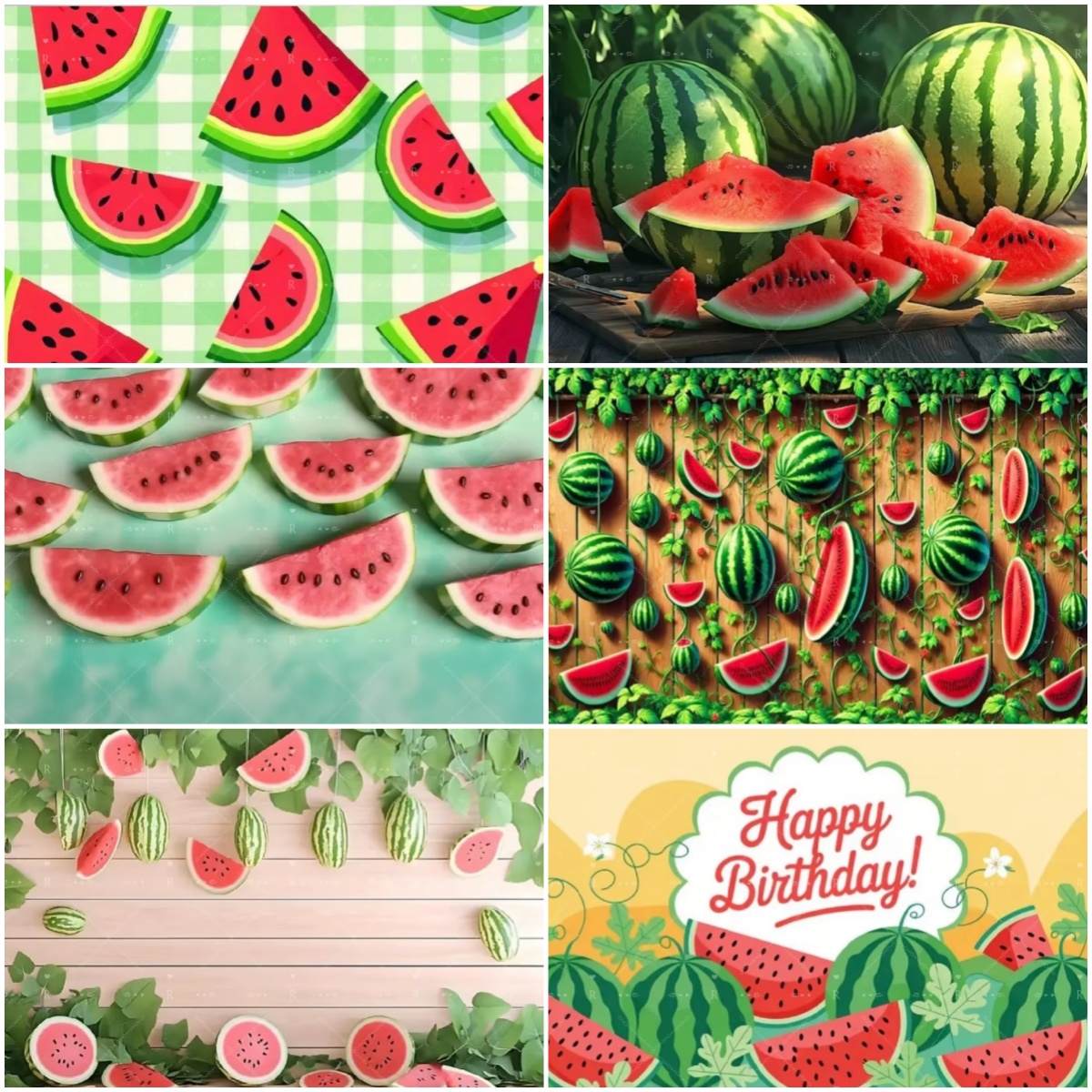 Feeding Baby Food - ﻿ Cartoon Watermelon Theme Birthday Party