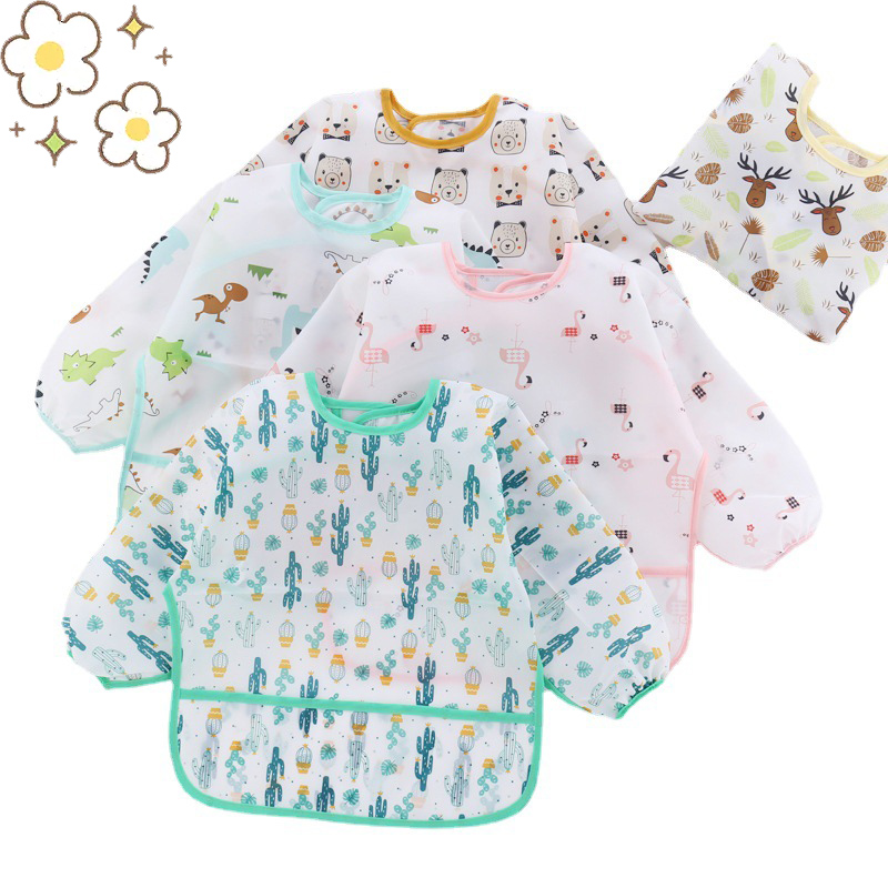 Bib Long Sleeve - Baby Silicone Cartoon Bib 0-6 Years