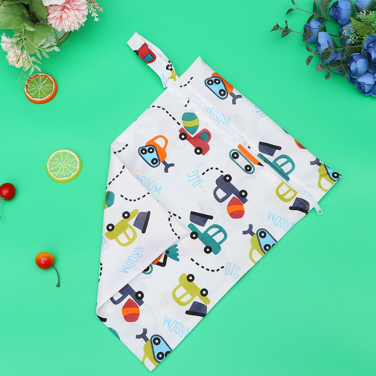Baby Food Reusable Pouches - Printed Diaper Pouch Waterproof Reusable Baby