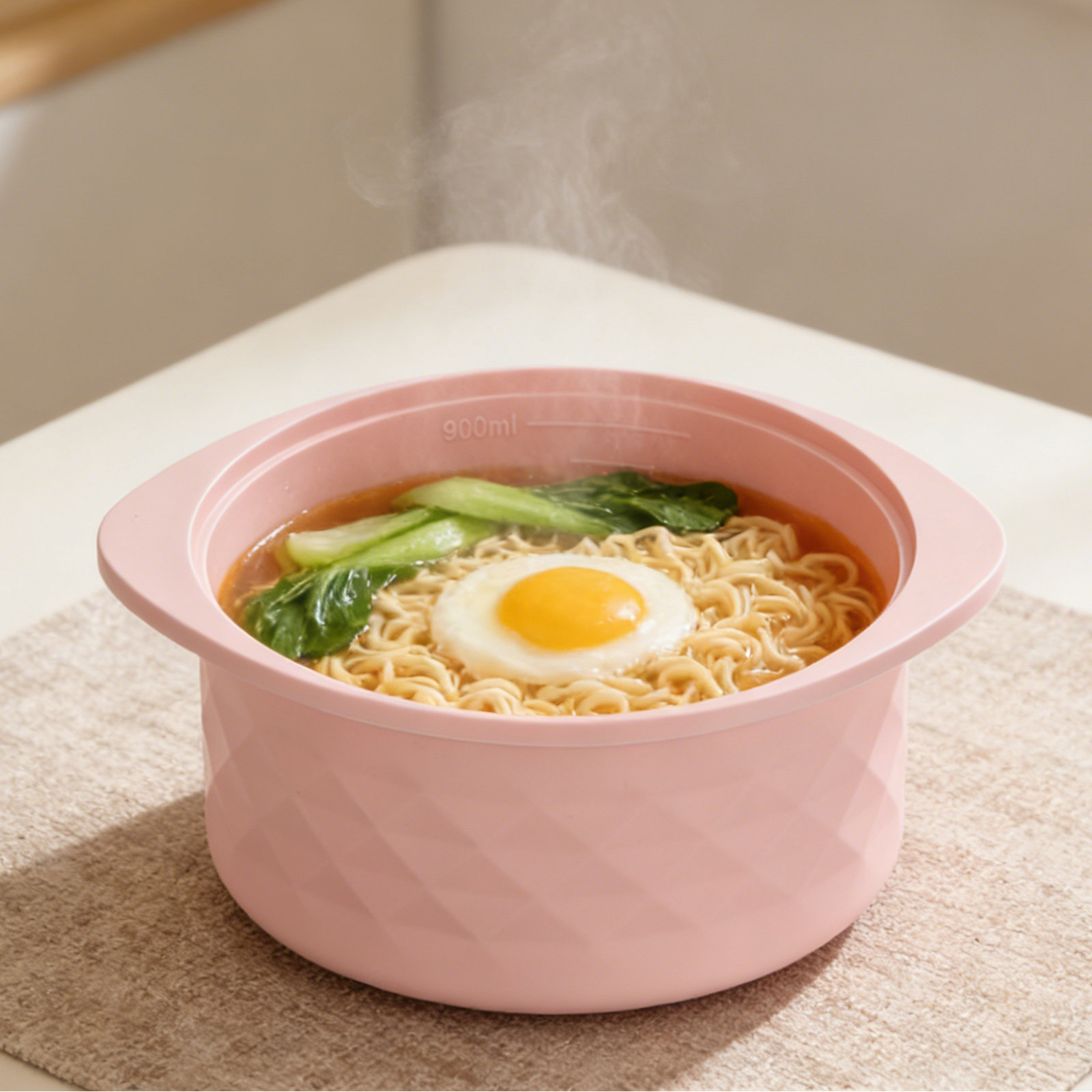 Baby Food Steamer Baby Safe - Silicone Microwave Steamer Bowl Pink Mini