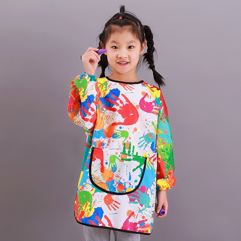 Bib Long Sleeve - Toddler Waterproof Art Smock with Long