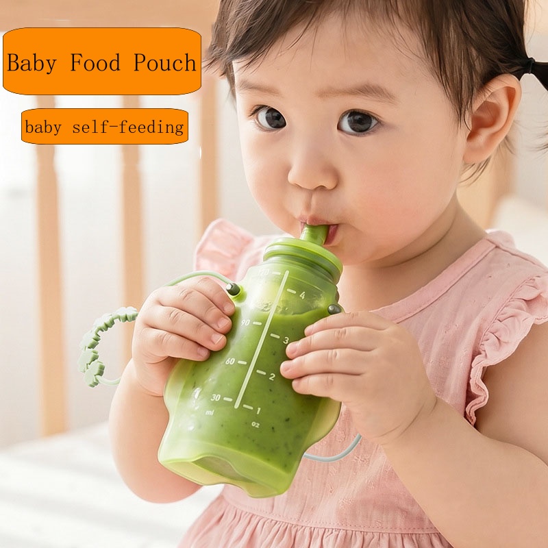 Baby Food Reusable Pouches - BPA Free Silicone Fruit Puree Food