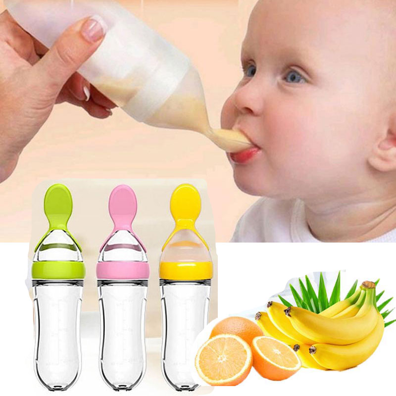 Baby Food Dispensing Spoon - Hot Selling Baby Feeding Silicone Bottle