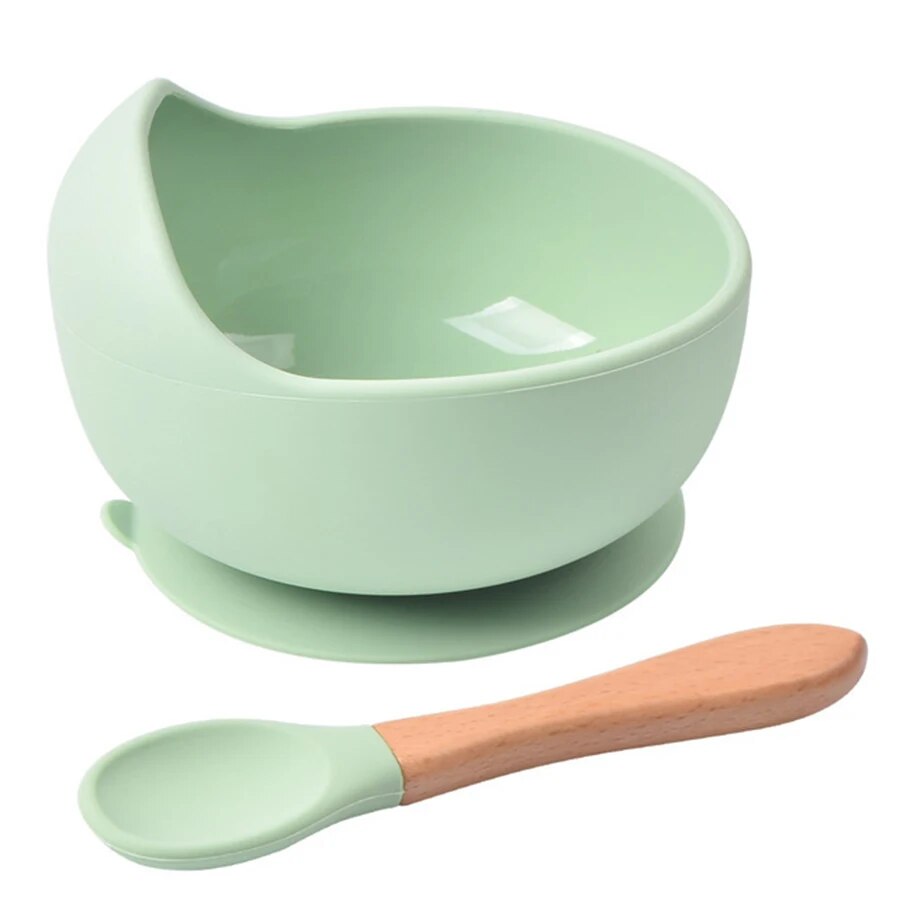 Baby Food Utensils - High Quality Spill-Proof Silicone Feeding Bowl