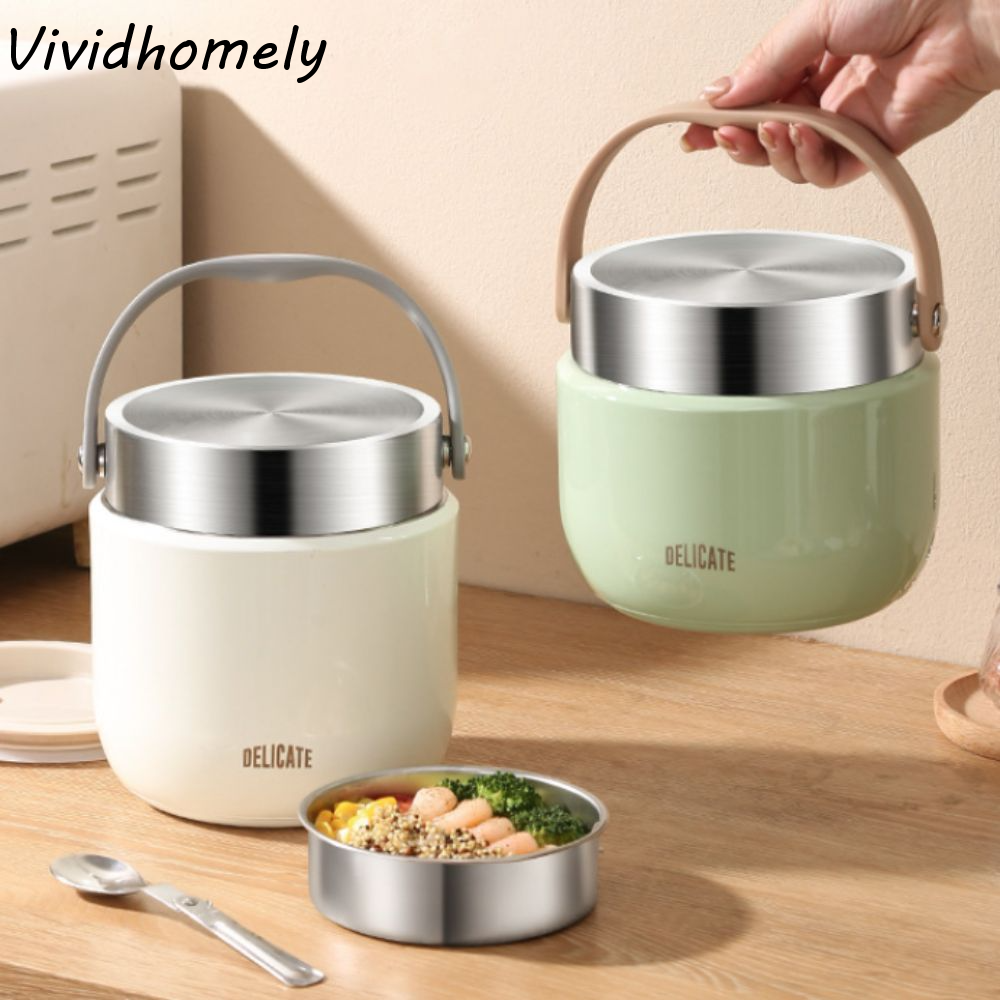 Baby Food Thermos - Double-layer Insulated Lunch Bucket with Spoon
