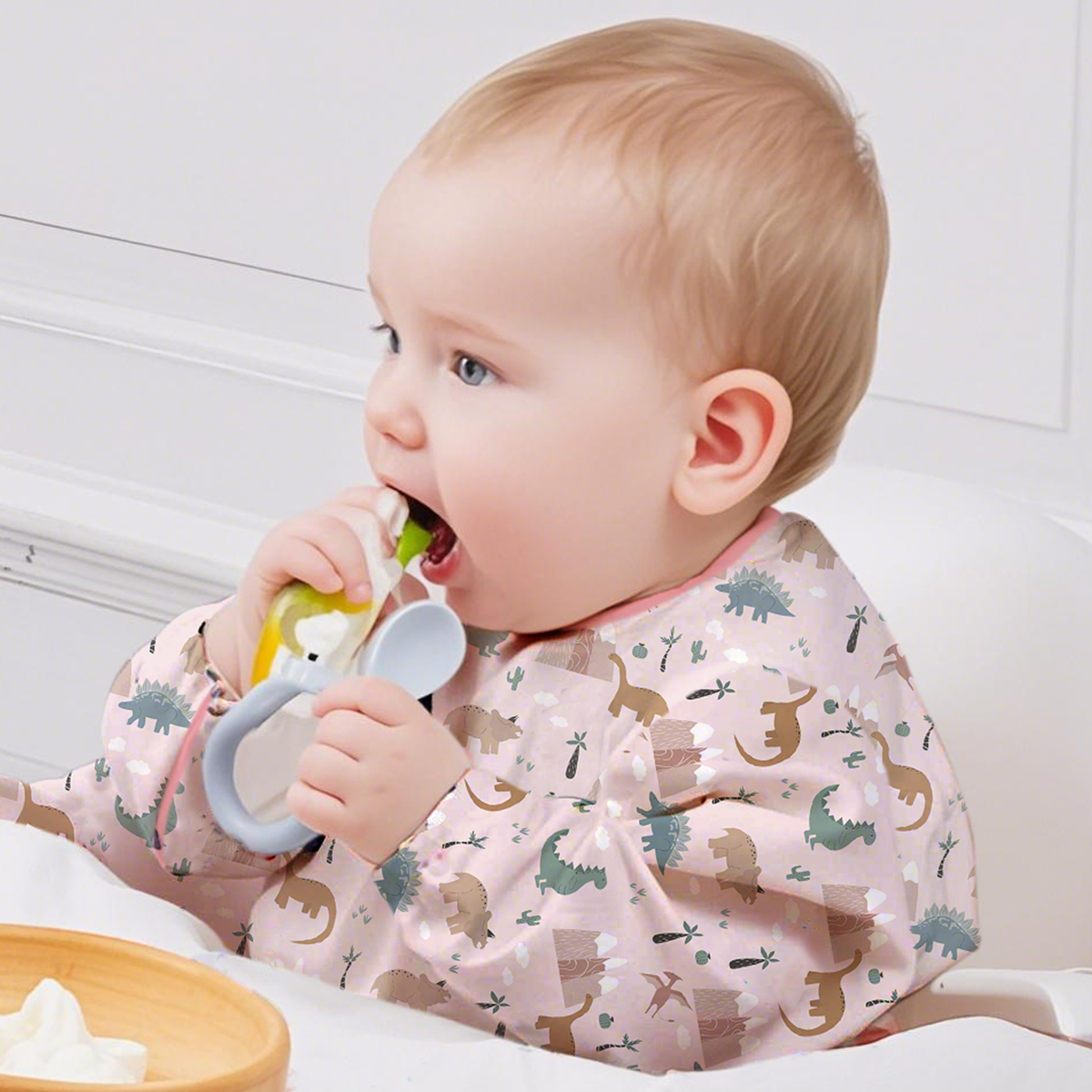 Bib Long Sleeve - Kangobaby 6-36M Feeding Neck Baby Long