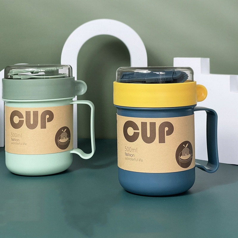 Baby Food Thermos - 500ML Portable Breakfast Cup Oatmeal Cup