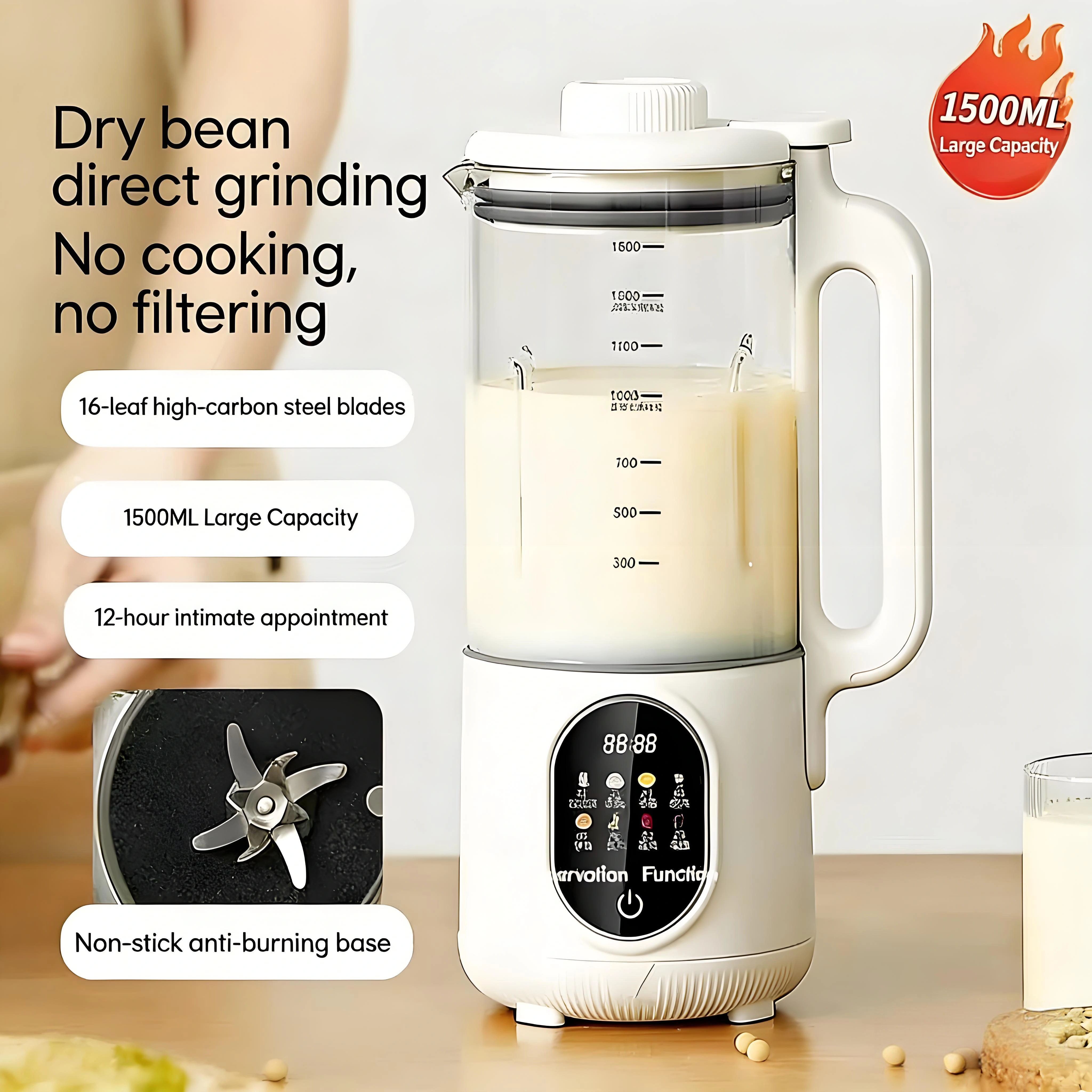 Baby Food Maker - 2-in-1 Multifunctional Soymilk Maker & Blender