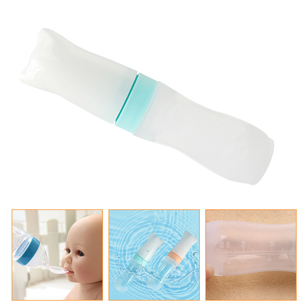 Baby Food Dispensing Spoon - 120ml Silicone Feeder Bottle Baby Food