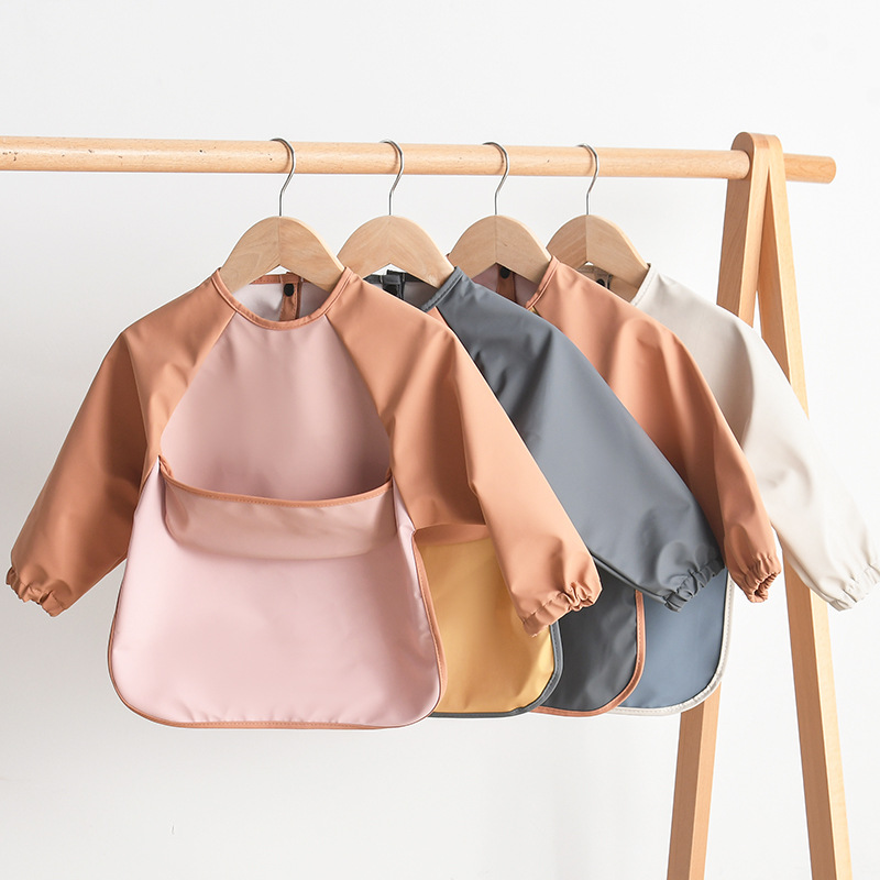 Kids Baby Long Sleeved PU Bibs - Bib Long Sleeve 评论和价格