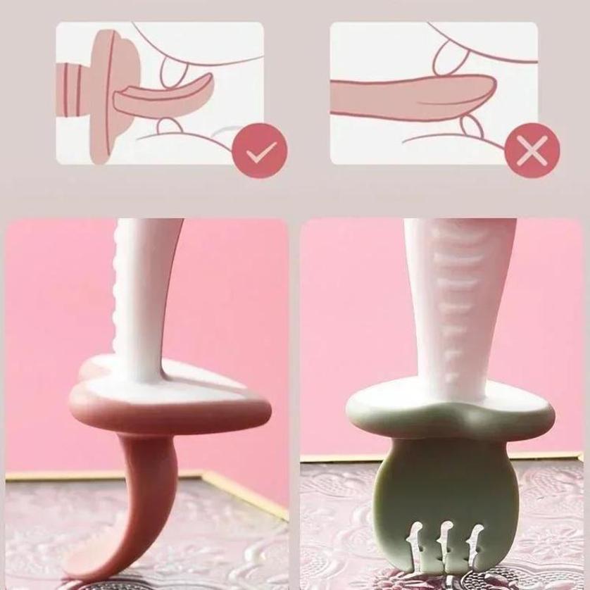 Baby Spoon Fork Silicone Child - Baby Food Utensils 评论和价格