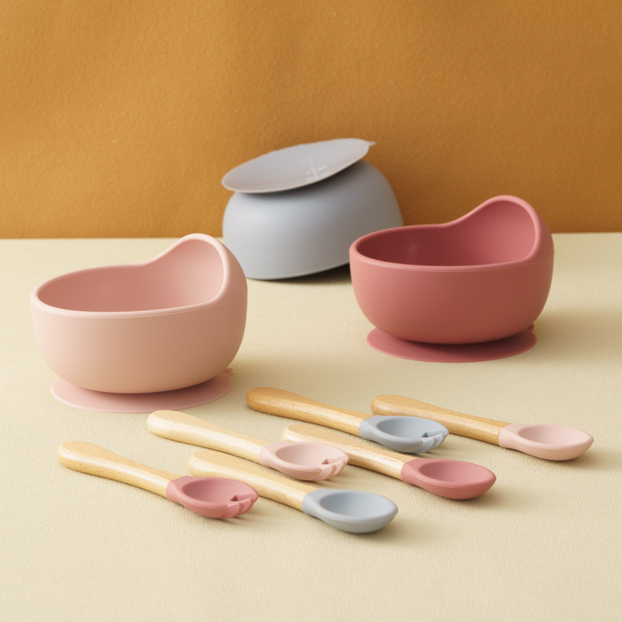 3Pcs Silicone Baby Feeding Bow - Baby Food Dispensing Spoon 评论和价格