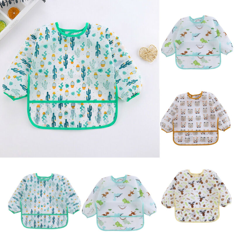 1Pcs Cute Baby Bibs Toddler Wa - Bib Long Sleeve 评论和价格