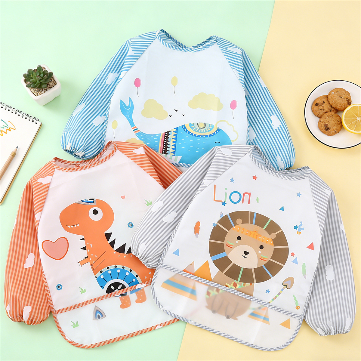 2pcs Waterproof Full Sleeve Ba - Bib Long Sleeve 评论和价格