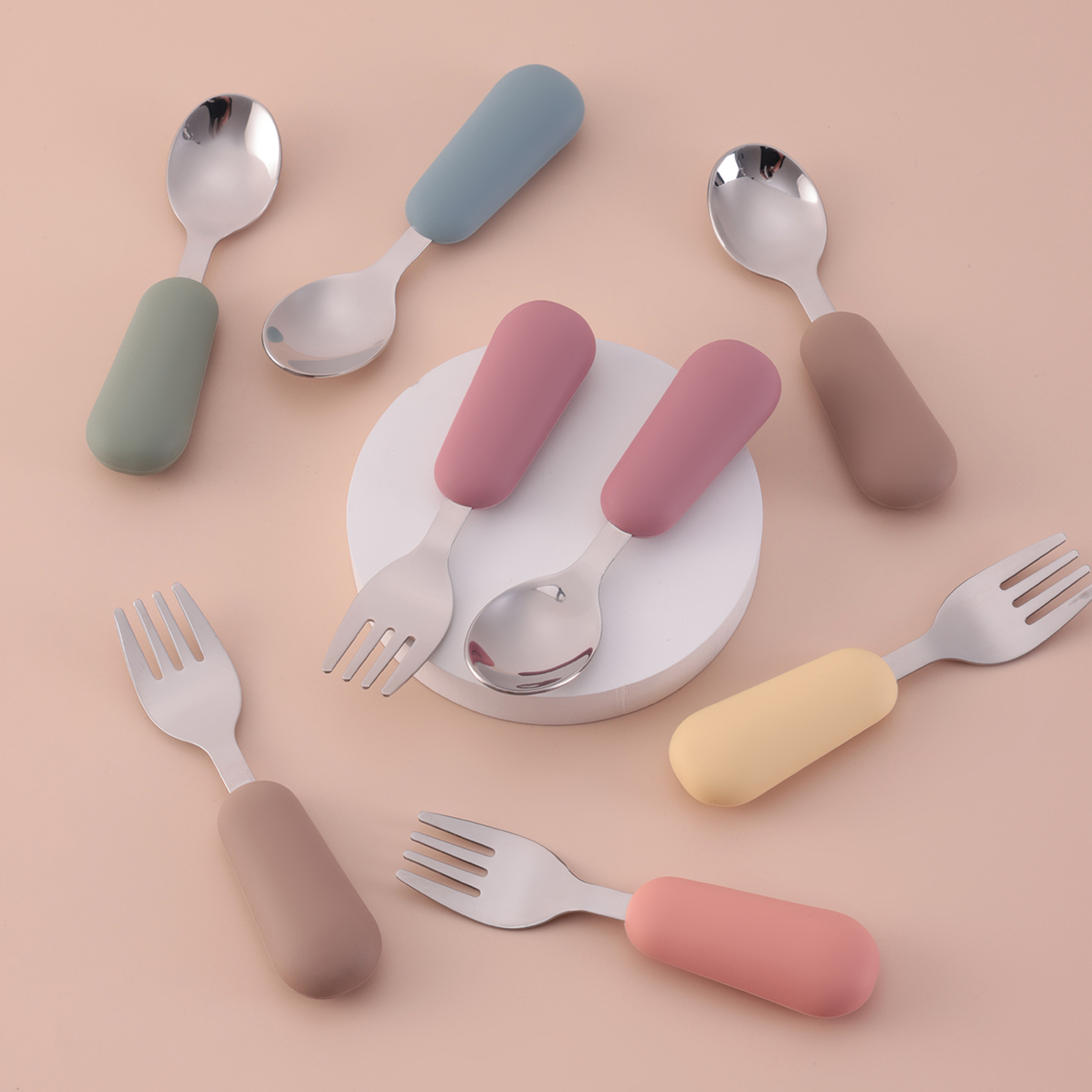 Color Kids 2PCS Stainless Stee - Baby Food Utensils 评论和价格