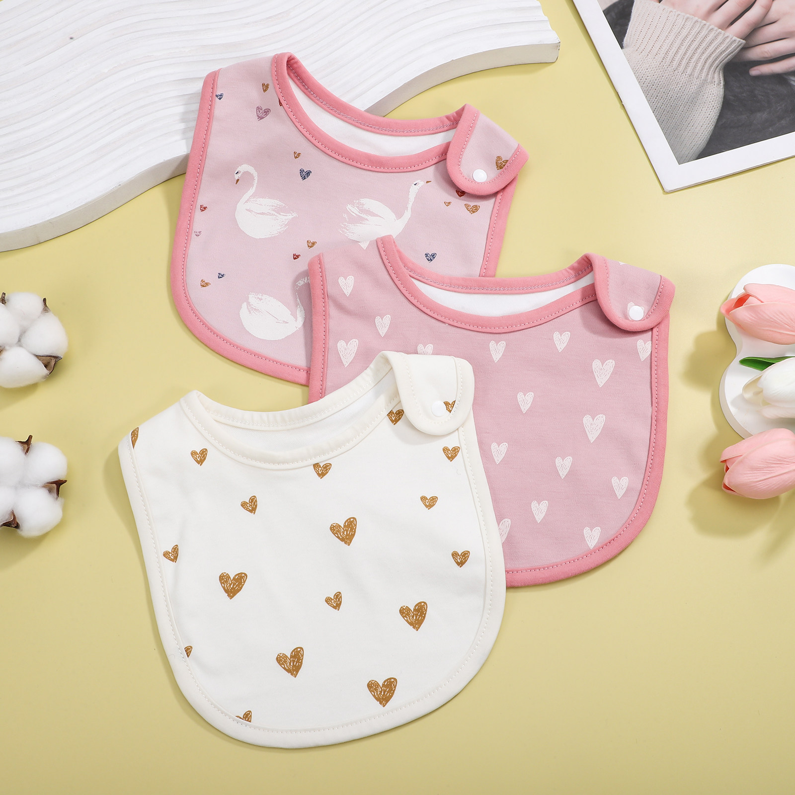 3pcs Cotton Drool Bibs Newborn - Feeding Baby Food 评论和价格