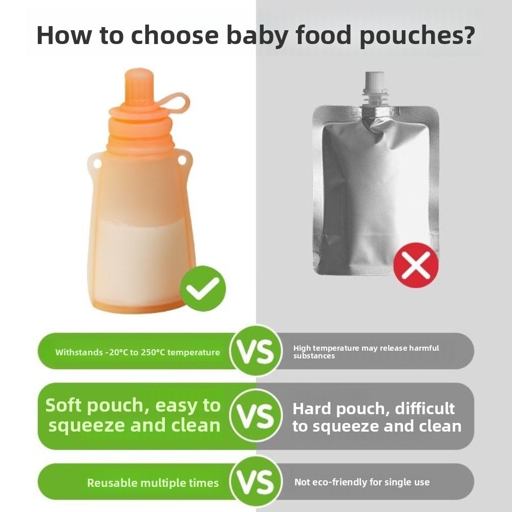 BPA Free Silicone Baby Food Po - Baby Food Reusable Pouches 评论和价格