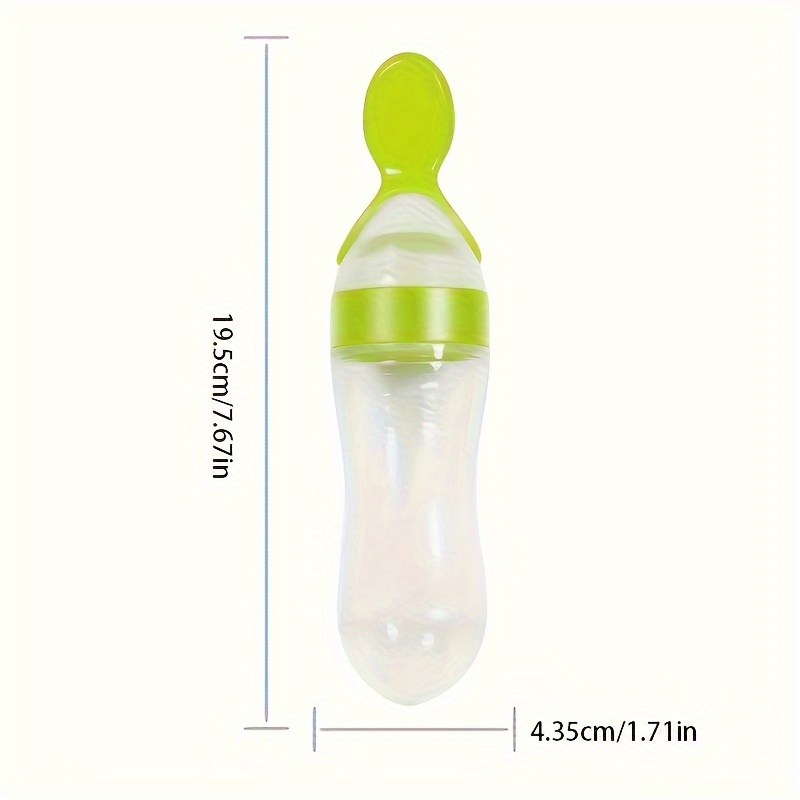 Baby Feeding Silicone Bottle w - Baby Food Dispensing Spoon 评论和价格
