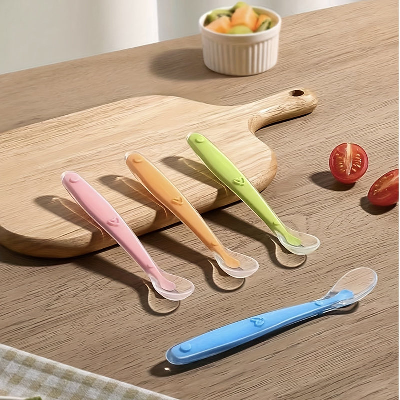 1/2pcs Soft Tip Baby Silicone  - Baby Food Dispensing Spoon 评论和价格