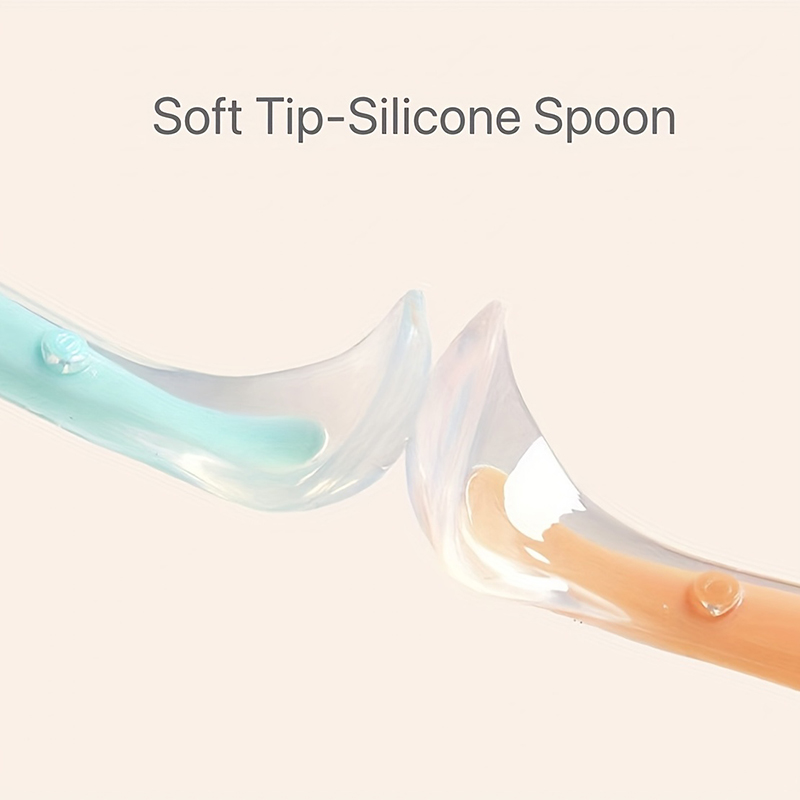 1/2pcs Soft Tip Baby Silicone  - Baby Food Dispensing Spoon 评论和价格