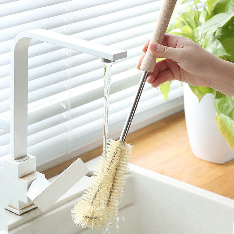 Long Wooden Handle Bottle Brus - Baby Food Dispensing Spoon 评论和价格