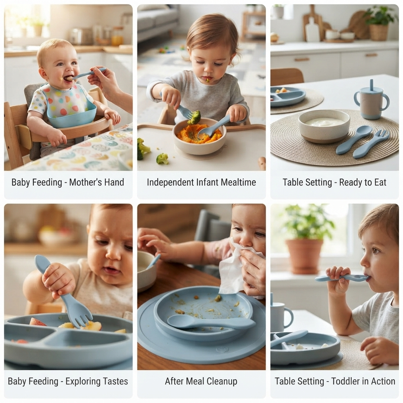 2pcs Silicone Baby Fork Spoon  - Baby Food Dispensing Spoon 评论和价格
