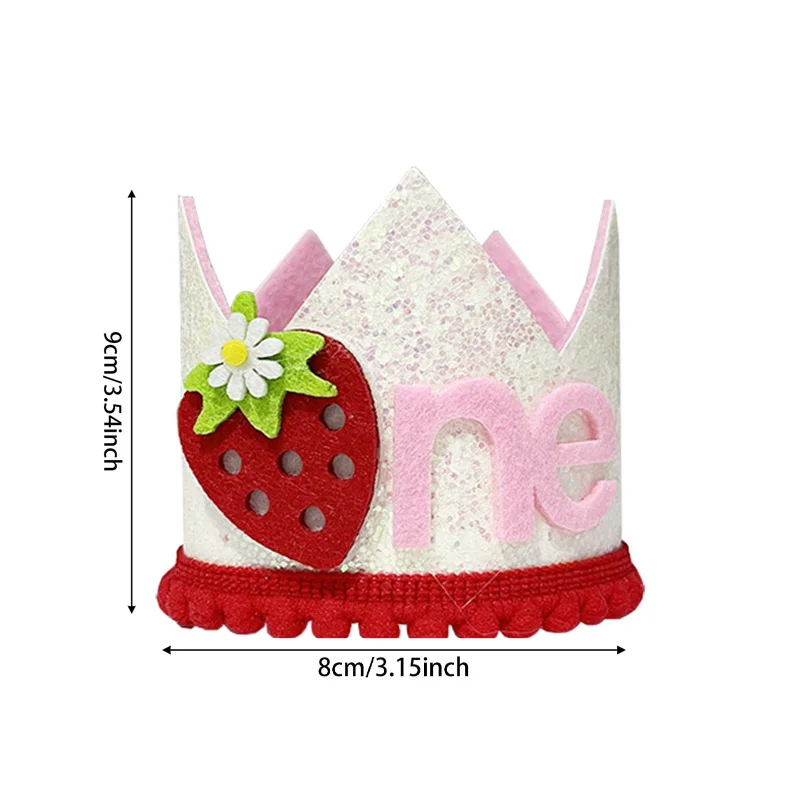 Pink Strawberry Crown Birthday - Baby Food Year Old 评论和价格