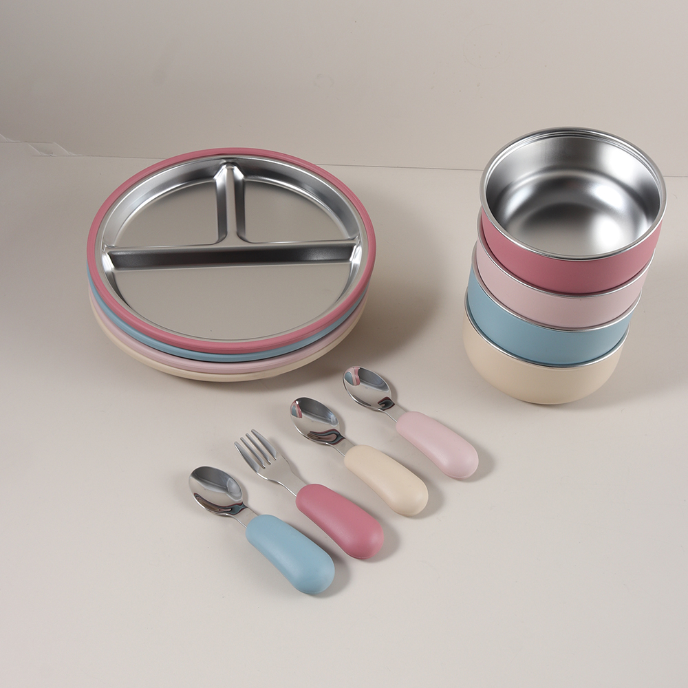 4pcs/set Silicone Suction Bowl - Baby Food Dispensing Spoon 评论和价格