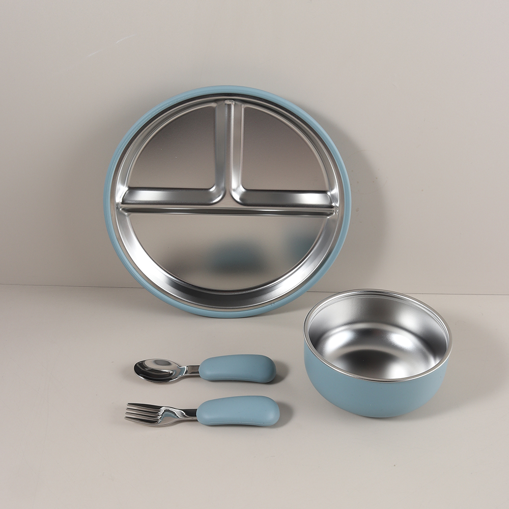 4pcs/set Silicone Suction Bowl - Baby Food Dispensing Spoon 评论和价格