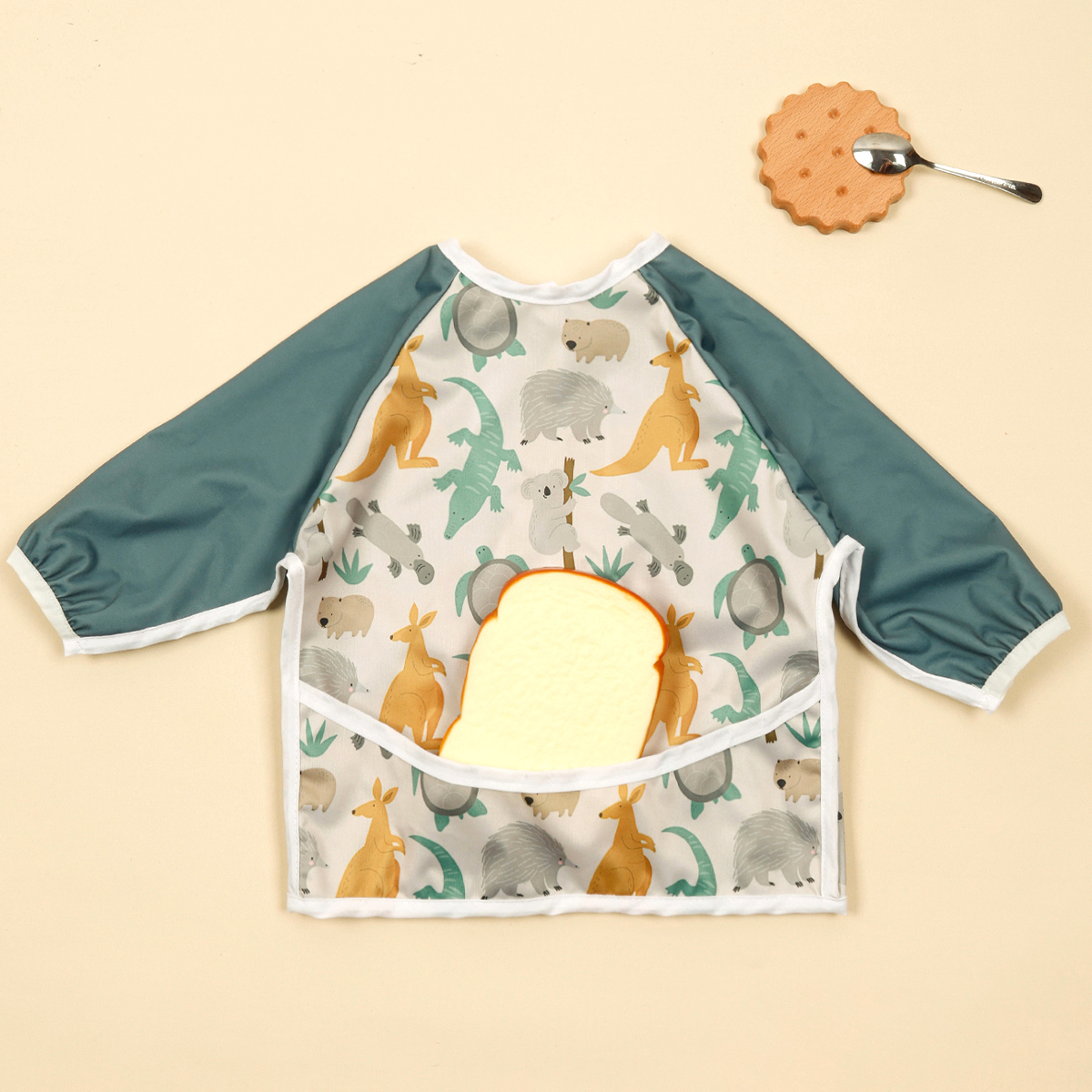 1 Baby Bib Feeding Waterproof  - Bib Long Sleeve 评论和价格