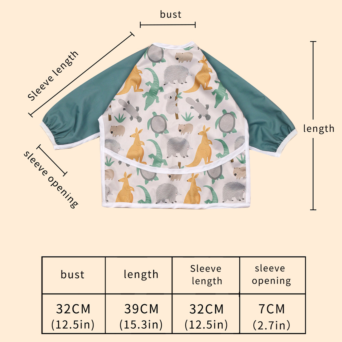 1 Baby Bib Feeding Waterproof  - Bib Long Sleeve 评论和价格