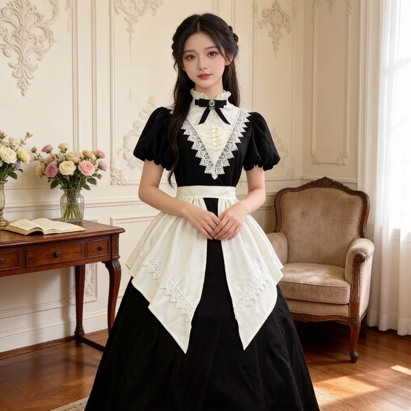 Gothic Black Short Long OP Dre - Bib Long Sleeve 评论和价格