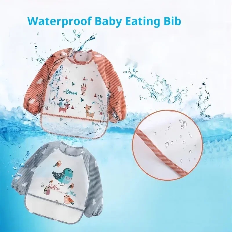 1-5pcs For1-3Year Baby Long Sl - Bib Long Sleeve 评论和价格