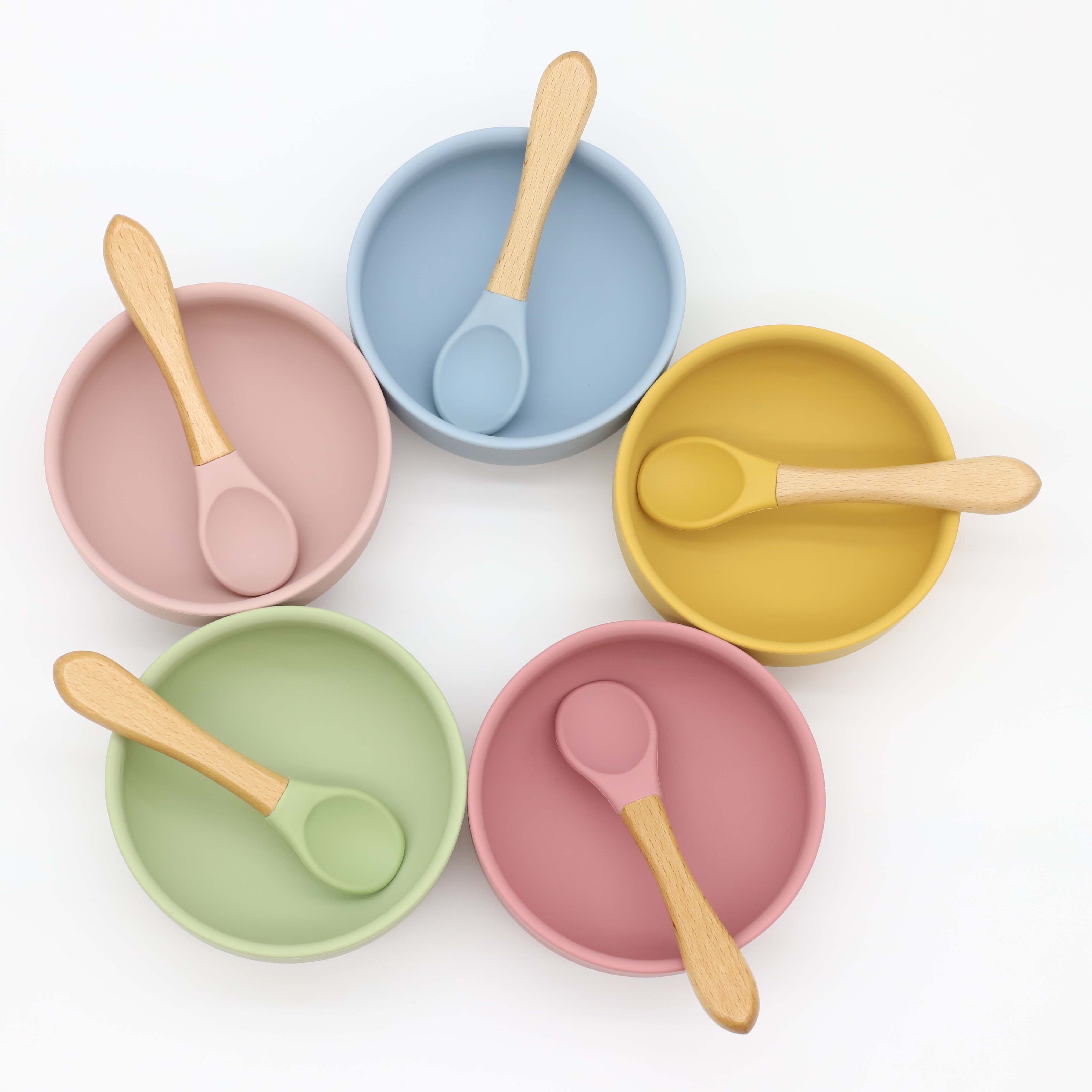 Silicone bowl with suction cup - Baby Food Dispensing Spoon 评论和价格