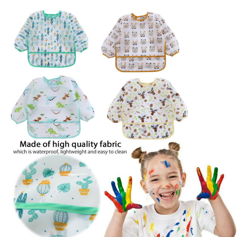 Baby Bibs New Cute Children Ba - Bib Long Sleeve 评论和价格