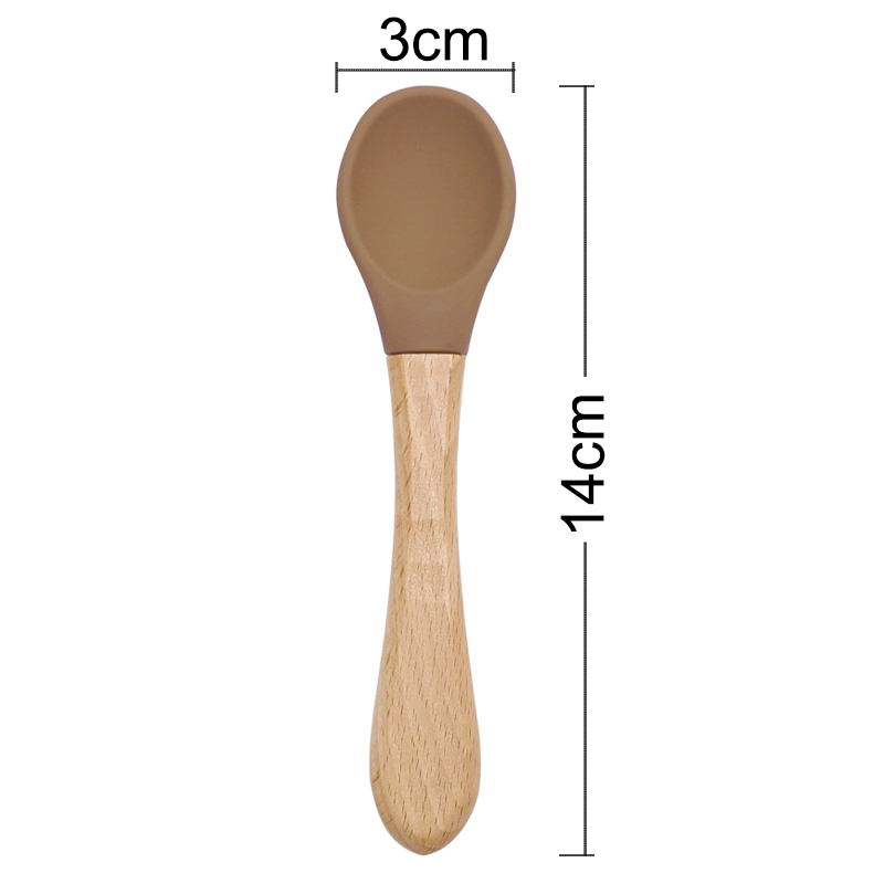 Feeding Wooden Handle Silicone - Baby Food Utensils 评论和价格