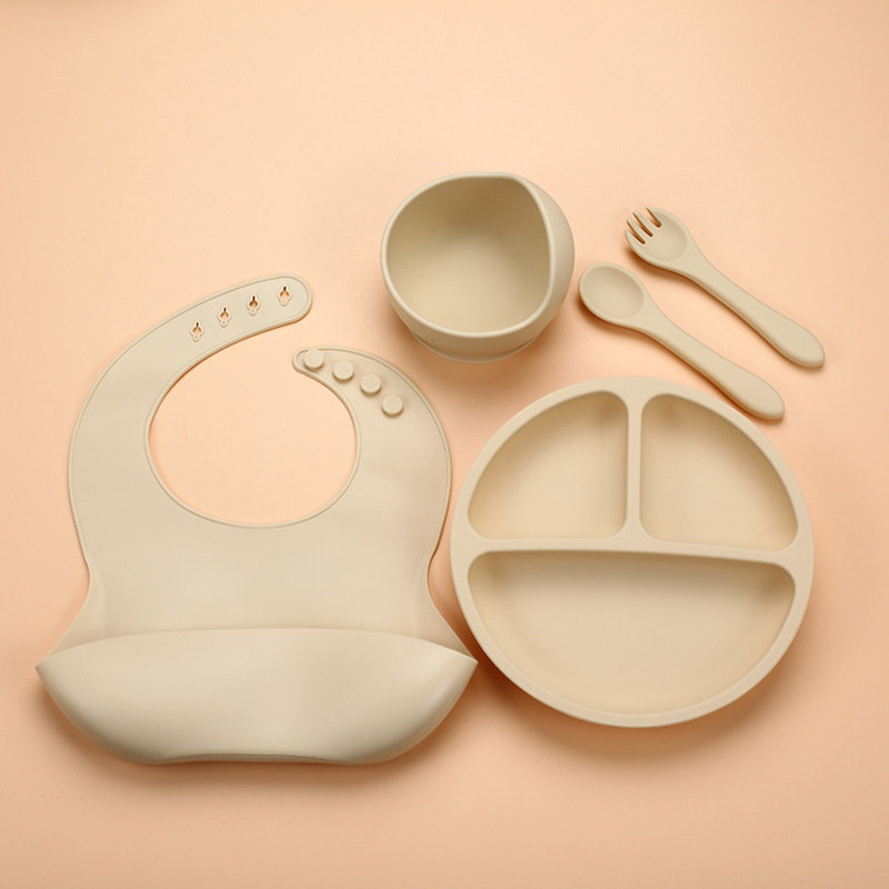 5Pcs Silicone Baby Feeding Set - Baby Food Dispensing Spoon 评论和价格