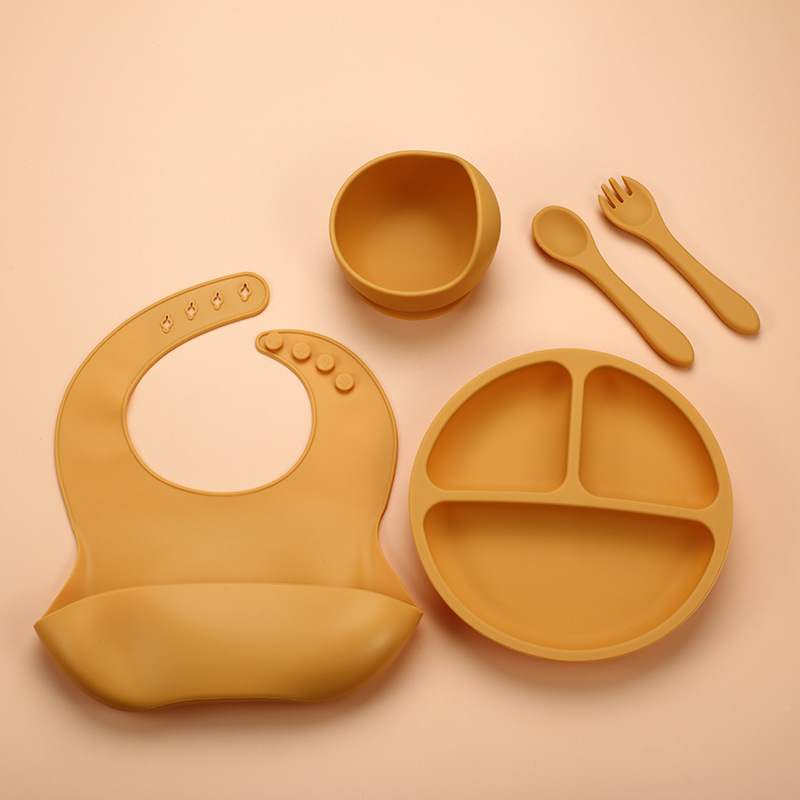 5Pcs Silicone Baby Feeding Set - Baby Food Dispensing Spoon 评论和价格