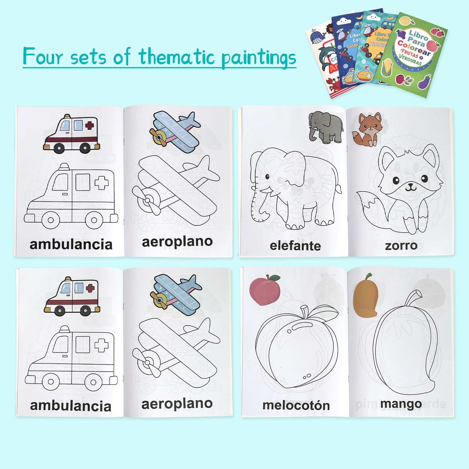 4 Pack Spanish Vocabulary Colo - Baby Food Year Old 评论和价格
