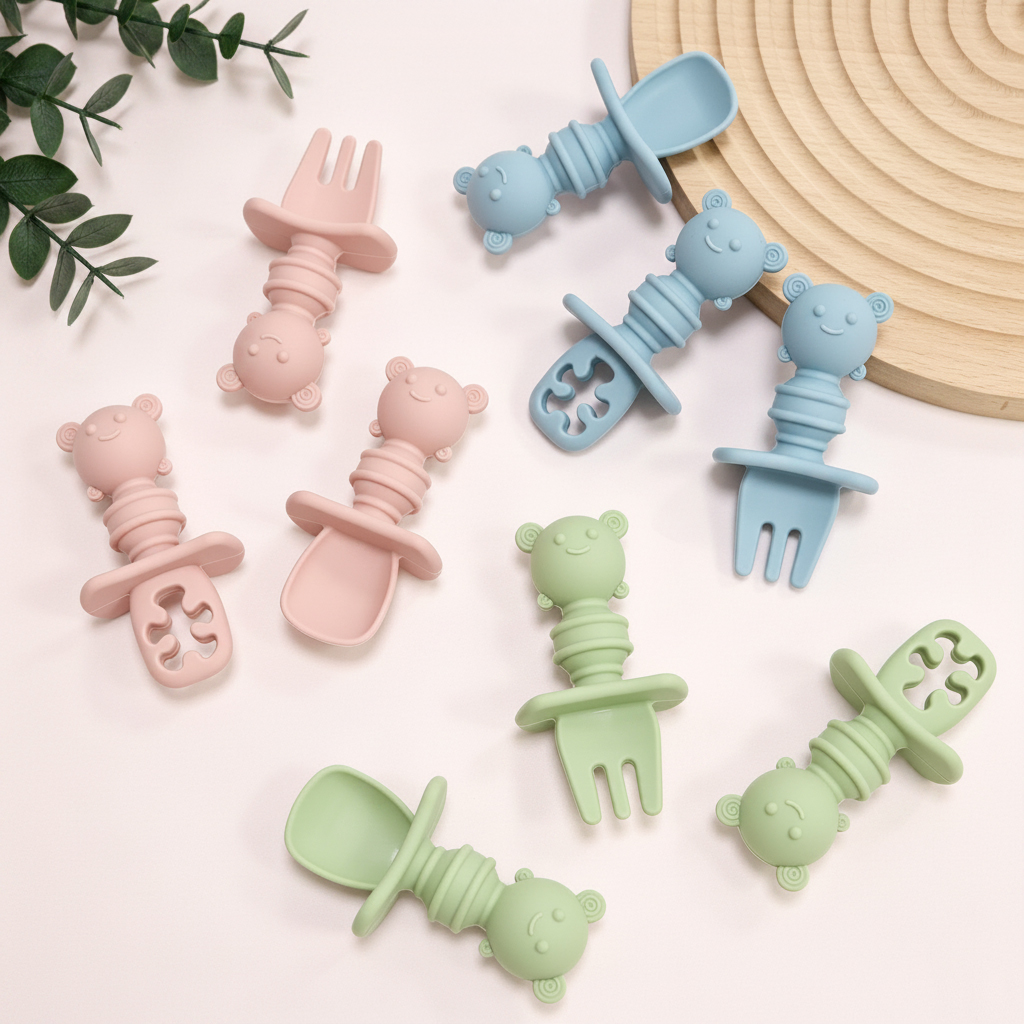 3pcs Short Handle Bee Spoon &  - Baby Food Dispensing Spoon 评论和价格