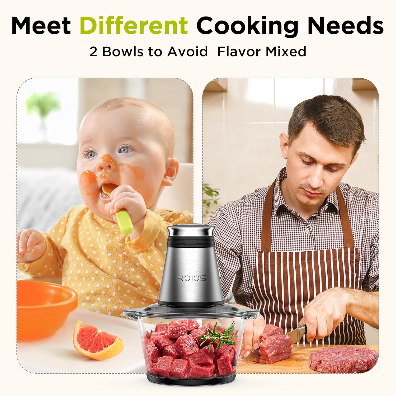 500W Food Chopper, 2 Bowls (8  - Veggie Baby Food 评论和价格